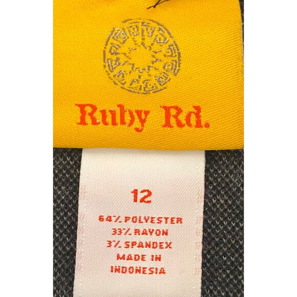 Ruby Rd. Zebra Animal Print Zipper Jacket Gray Black Women Size 12 Long Sleeve - Picture 3 of 3